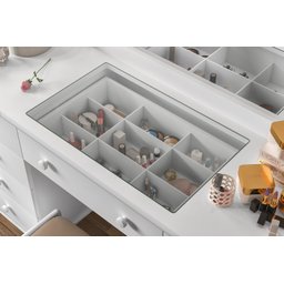 Penteadeira com Luz de Led no Espelho 9 Gavetas Camarim Espaçosa para Maquiagem em Mdf - 5