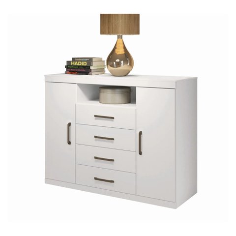 Cômoda Master 2 Portas 4 Gavetas Santos Andira Branca