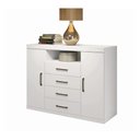 Ver imagem 1 de Cômoda Master 2 Portas 4 Gavetas Santos Andira Branca