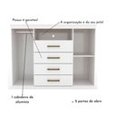 Ver imagem 3 de Cômoda Master 2 Portas 4 Gavetas Santos Andira Branca