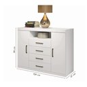 Ver imagem 5 de Cômoda Master 2 Portas 4 Gavetas Santos Andira Branca