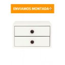Ver imagem 4 de Kit 2 Mesas de Cabeceira Suspensas 30cm com 2 Gavetas MDF 15mm Branco Mesa de Cabeceira Já Montadas