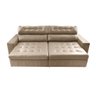 Sofá de Couro Legítimo Retrátil Automático 2,35m Cama Inbox Gran Vitaly softgel d40 Bege - 5