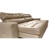 Sofá de Couro Legítimo Retrátil Automático 2,35m Cama Inbox Gran Vitaly softgel d40 Bege - 4