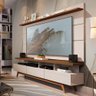 Rack com Painel para Sala Vivare Wood 180cm New Off White Freijó Germai - 1
