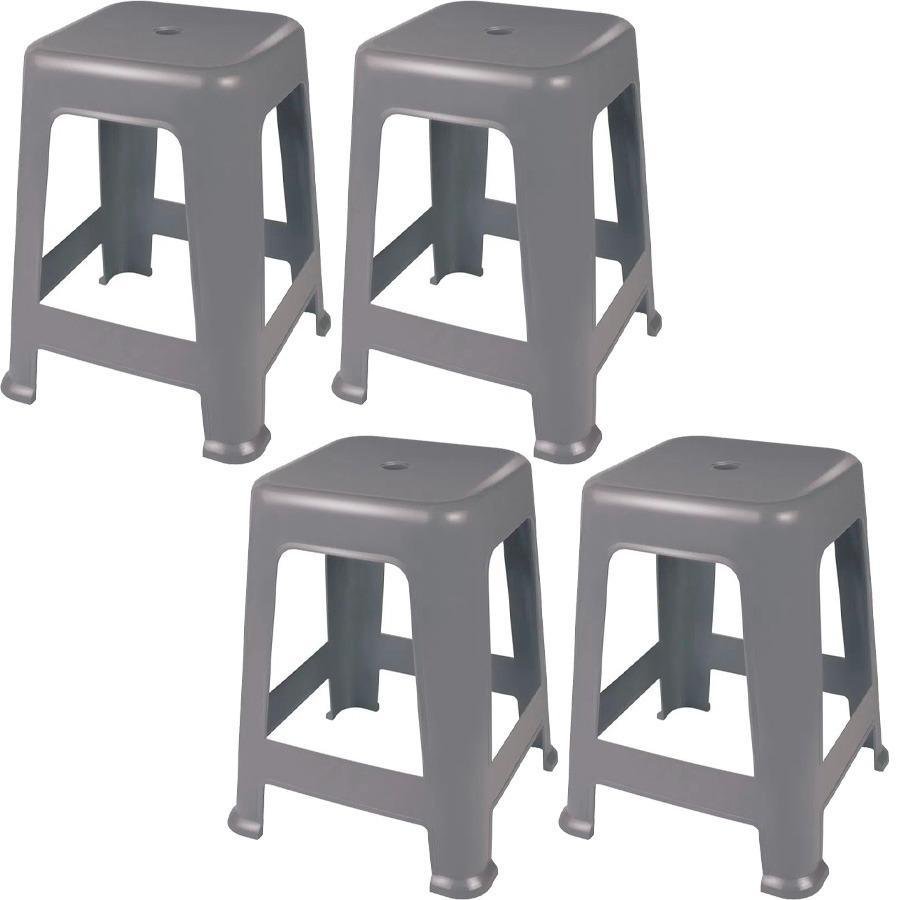 Kit 4 Banqueta Plástica para Jardim Piscina Resiliência Mor - 1