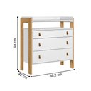 Ver imagem 3 de 4410 - Comoda 3gav C/nicho Fantasia Branco Acetinado (4410.3) + 4375 - G. Roupa 3pts/2gv C/nicho