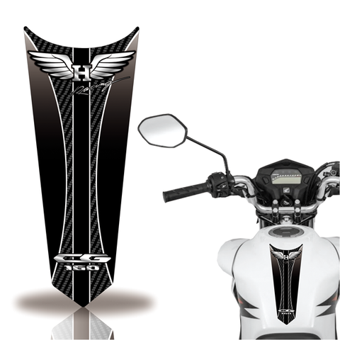 Adesivo Faixa Gravata Tanque Moto Cg 160 150 Titan Fan Cobra Motoparts 160 Asa Preta