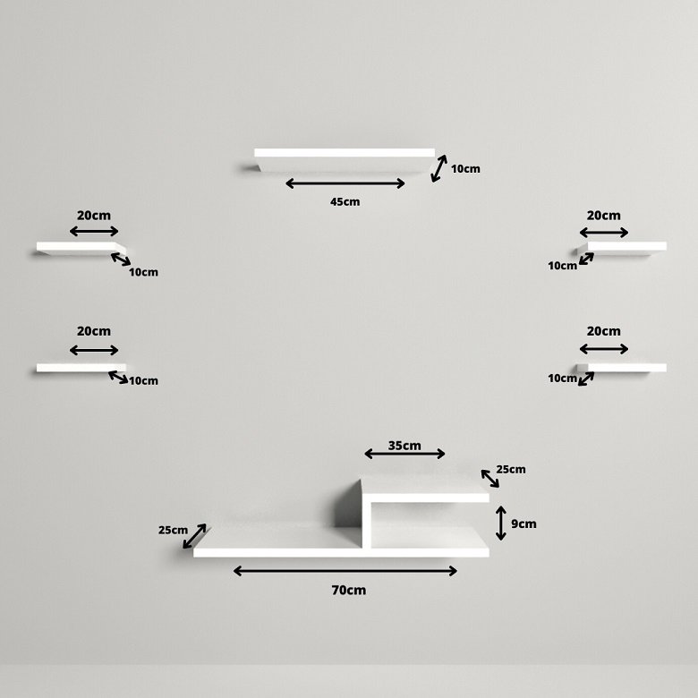 Rack Saturno Tv Kit 6 Peças Branco Suspenso Moderno W.A Moveis - 4