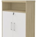 Ver mais imagens de Kit 2 Peças com Balcão Organizador e Armário Multiuso 2 Portas Marrom/Carvalho/Branco Artany