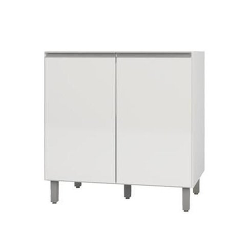 Balcão Cozinha 80cm 2 Portas sem Tampo Evidence - Branco