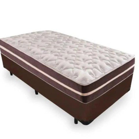 Cama Box Solteiro Sintético + Colchão de Molas - Anjos - Classic Superlastic 88cm Marrom
