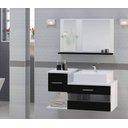 Ver imagem 1 de Kit Gabinete Mdf para Banheiro com Cuba e Espelheira 65cm:branco/preto
