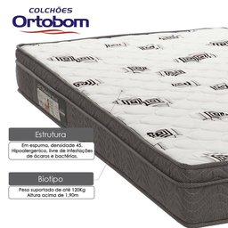 Colchão Queen Ortobom Light Espuma D45 até 150kg - Antiácaro e Antialérgico - 158x198x20cm - 4 Colchão Queen Ortobom Light Espuma D45 até 150kg - Antiácaro e Antialérgico - 158x198x20cm - 4