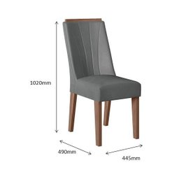 Conjunto Mesa Sala Jantar 6 Cadeiras 1,35m Polônia Amêndoa - 4