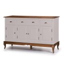 Ver imagem 1 de Balcão Buffet 4 Portas 3 Gavetas 60805 Hannover Linz Móveis - Off White/imbuia Glazer