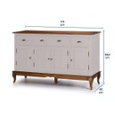 Ver imagem 4 de Balcão Buffet 4 Portas 3 Gavetas 60805 Hannover Linz Móveis - Off White/imbuia Glazer