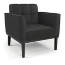 Ver imagem 1 de Poltrona Decorativa Karen Pés Fixo em Madeira Preto Pu Preto G19 - Gran Belo
