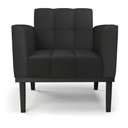 Ver imagem 6 de Poltrona Decorativa Karen Pés Fixo em Madeira Preto Pu Preto G19 - Gran Belo