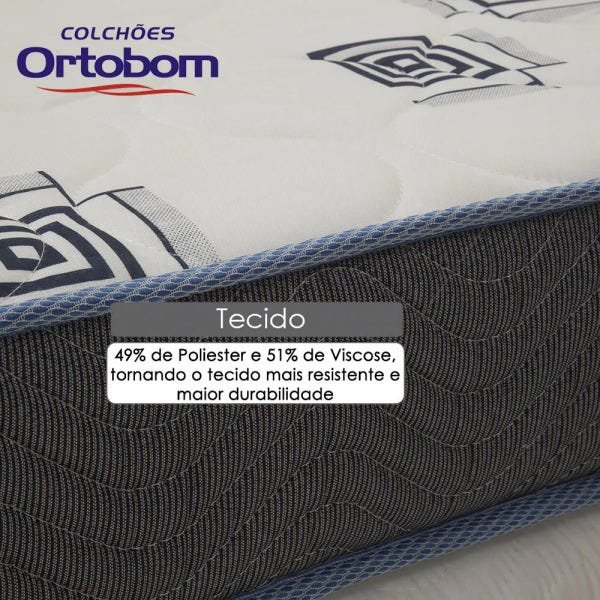 Colchão Solteiro Ortobom  Light Espuma D33 até 100kg - Antiácaro e Antialérgico - 78x188x17cm - 3