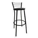 Ver imagem 1 de Banqueta Bistrô Aço Pintura Epóxi Preta Assento Preto