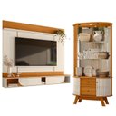 Ver imagem 1 de Painel para Tv Aura com Cristaleira Moss Cinamomo Off White - Madetec