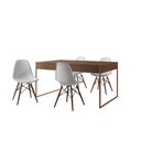 Ver imagem 1 de Conjunto Industrial Filadelfia 137x90 Ferro Cobre Tampo Amendoa 4 Cadeiras Branco