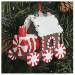Kit 6 Enfeites Pendentes Para Árvore De Natal Trem Iluminado 9cm - 1