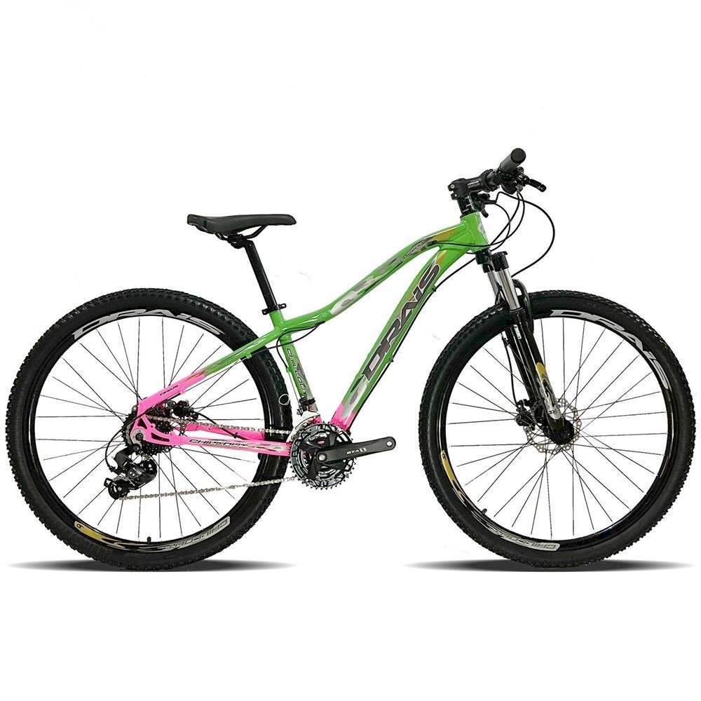 Bicicleta 24v Aro 29 Drais Freio Hidráulico Trava Ombro Verde/Rosa 19" - 351 - 1