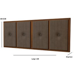 Painel Cabeceira Box Casal 1,40 Duda Madeira Suede Marrom - Comprar Moveis em Casa - 2