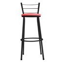 Ver imagem 3 de Kit 2 Banquetas Bistrô Aço Preto e Assento Vermelho