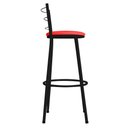 Ver imagem 2 de Kit 2 Banquetas Bistrô Aço Preto e Assento Vermelho