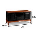 Ver imagem 4 de Rack para TV até 60 Polegadas 2 Portas 1 Gaveta 150cm Pés Luis Xv em Madeira + Nicho