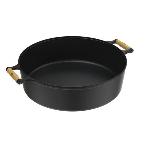 Panela Caçarola Ferro Fundido Alça Madeira sem Tampa 25L N50 Libaneza