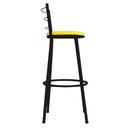 Ver imagem 2 de Kit 2 Banquetas Bistrô Aço Preto e Assento Amarelo