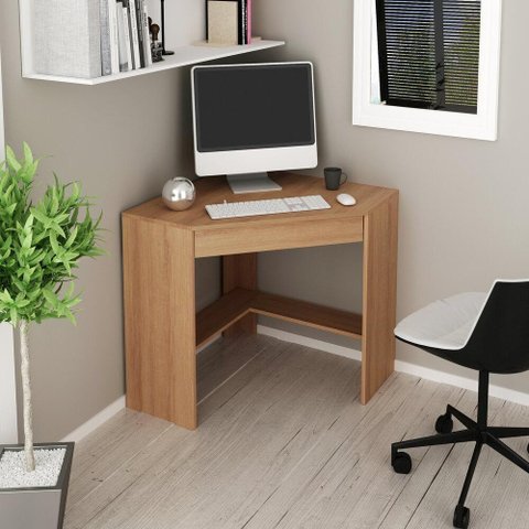Escrivaninha/Mesa Escritório De Canto Cr25064 Amendoa
