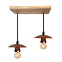 Ver imagem 1 de Luminária Pendente Bocal Simples Suporte Madeira Pinus – Soquete E-27 – Abf Luminárias:cobre Terra