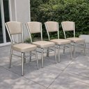 Ver imagem 5 de Combo 4 Cadeiras Cozinha Reforço Cromada Assento Grosso Confortável Encosto Estofado Cor Fendi