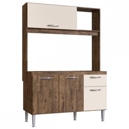 Cozinha Compacta Katy 4 Portas 1 Gaveta Itauba/Off White - Irm Móveis - 2