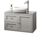 Ver imagem 4 de Balcão Gabinete Banheiro Provençal 80 C/ Cuba: Cinza / Cromado