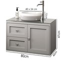 Ver imagem 5 de Balcão Gabinete Banheiro Provençal 80 C/ Cuba: Cinza / Cromado