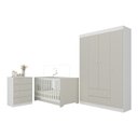 Ver imagem 2 de Quarto de Bebê Completo com Berço Americano 3 em 1 Encanto Multimóveis Mp4585 Branco/off White