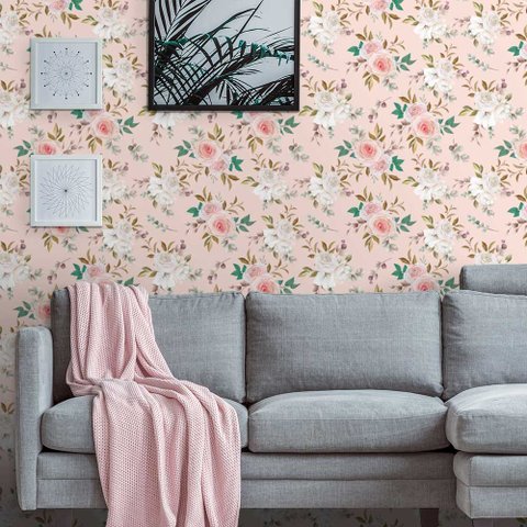 Papel de Parede Floral Rosas 3 Arte Destaque 2,50 Metros