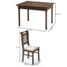 Sala de Jantar Kingston Mesa 120cm e 4 Cadeiras - Acabamento Verniz Pu - Madeira Maciça - Castanho - 4
