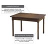 Sala de Jantar Kingston Mesa 120cm e 4 Cadeiras - Acabamento Verniz Pu - Madeira Maciça - Castanho - 2