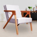 Ver imagem 1 de Poltrona Decorativa Braços de Madeira Sala de Estar Monalisa Veludo Rose - LM DECOR