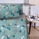 Ver imagem 1 de Jogo de Lençol Infantil 3 Peças 180 Fios Poliéster Estampado Corttex Ferramenta Azul