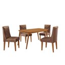 Ver imagem 2 de Mesa de Jantar Copper 120cm Tampo Mdf 4 Cadeiras Moderna Tork/naturale/naturale
