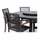Ver imagem 4 de Jogo de Mesa 1,40m 6 Cadeiras Alumínio Área Externa Interna Preto