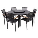 Ver imagem 1 de Jogo de Mesa 1,40m 6 Cadeiras Alumínio Área Externa Interna Preto